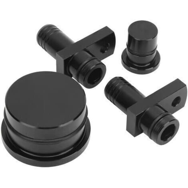 PCV omdirigeringsstik med omdirigeringsport og resonatorstik til GM Duramax 6.6L 2004-2010 Sort