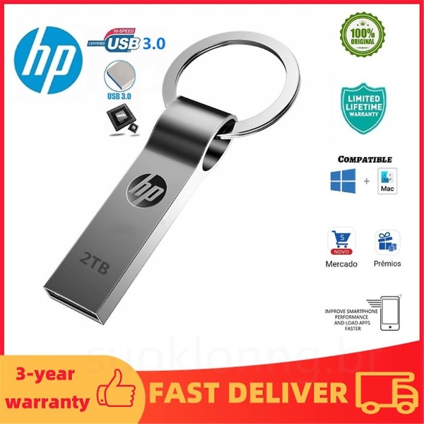 2024 Metal USB Pen Drive 2TB USB 3.0 Pendrive Memory Stick Flashdrive De Alta