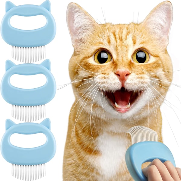 3 kappaletta kissan kampaa lemmikkieläinten karvanpoistokampa hiustenlähtöharja kissoille ja koirille (sininen)