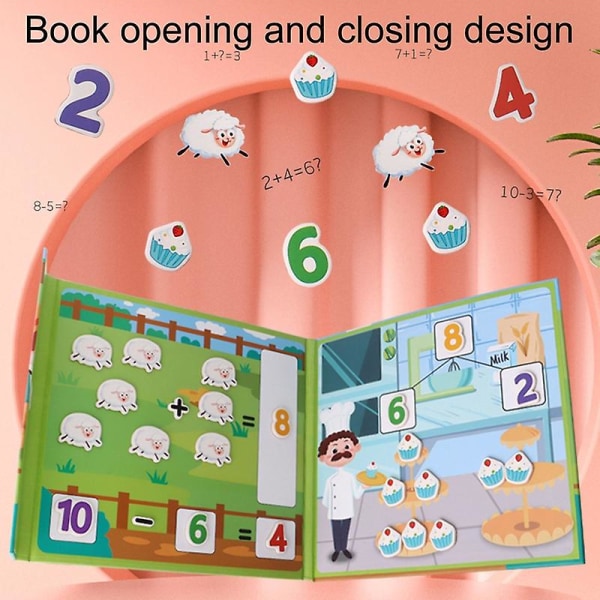 1 set matemaattinen lelu Ihana vahva magnetismipaperi taaperoille matemaattinen valaistumisen kiireinen kirja, opettava lelu lapsille