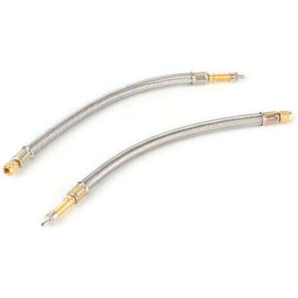 Dækventilforlængeradapter, 2 stk., flettet rustfrit stål, universal til biler, 250 mm