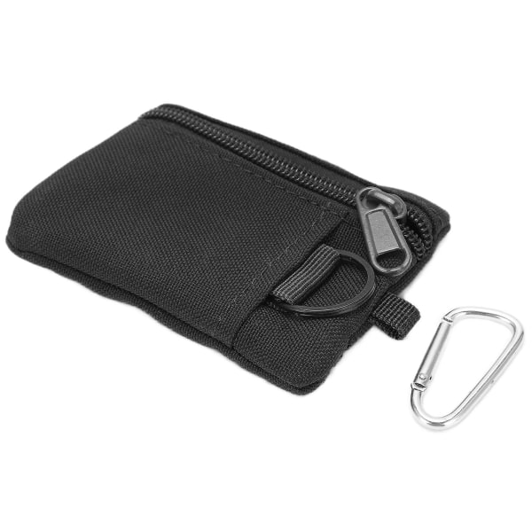 Utomhus Edc Molle Pouch Plånbok Mini Portabel Case Edc Pouch Bag Myntväska med karbinhake Black