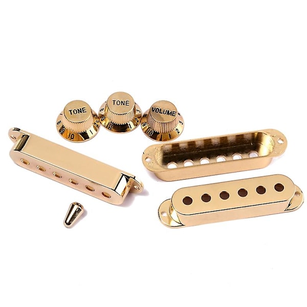 Gitarer 6 hullsingel pickup deksel og 1V2T knott bryterspiss sett med 3 gull