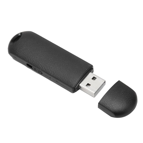 USB Optager HD Støjreduktion Stemmeaktiveret Sikker Én-Knaps Optagelse Mini Optager til Forelæsning Møde Neutral Engelsk Sort 8GB