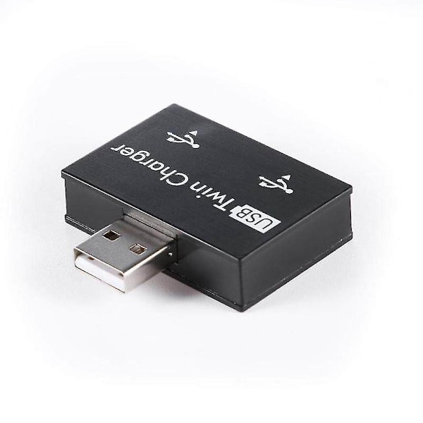 USB 2.0 Han til Dobbelt Hun-lader Dobbelt 2 Ports USB DC 5V Opladningsdeler Hub Adapter Konverter Co