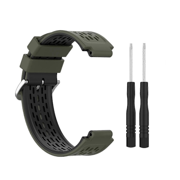 Silicone Urrem til Garmin Approach S2 / S4 Hærgrøn Sort