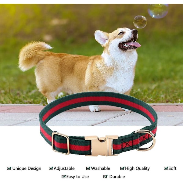 Premium Hundhalsband, Söt Hundhalsband Lyxig Stil, Hållbart Husdjurshalsband Med Metallspänne Säkerhet För Medelstora Hundar L