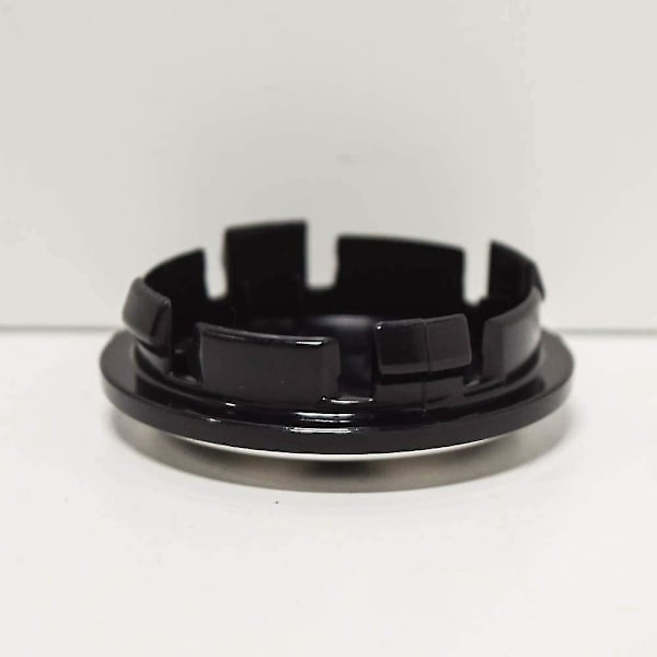 Legeringshjul senterdeksel satin svart høy krom 65mm - 2 pakning