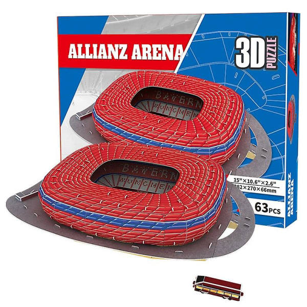 Tee-se-itse Münchenin Allianz-jalkapallostadionin rakennus 3D-palapelimalli lelukoristelahja isokokoiset palapelit lapsille SZ