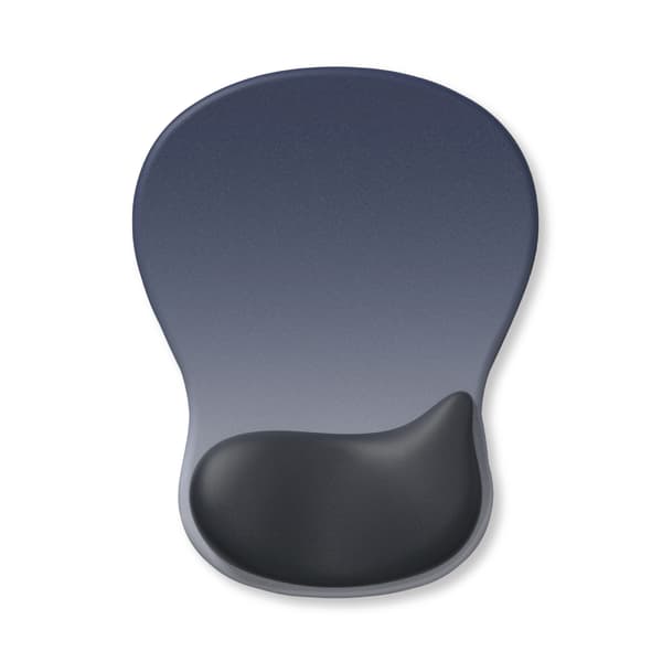 Vanddråbe Silikone Håndledsstøtte - Musemåtte - Minimalistisk Gradient - Fortykket Skridsikker - Ergonomisk Computer Håndpude - Mørkeblå Grå Gradient