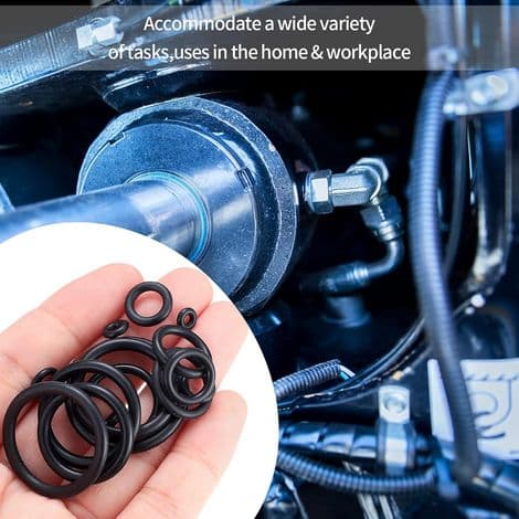 200 stk. O-ringe, 15 størrelser, gummi, O-ring til VVS, tætning og isolering af rør