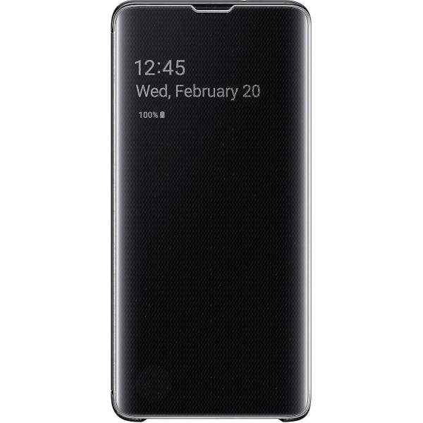 För Samsung Galaxy S10 Protective Clear View Folio Cover Case - Svart Junmai LONG