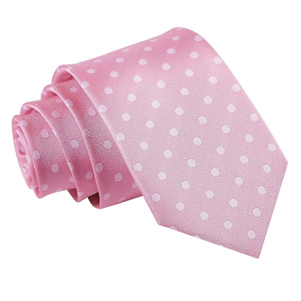 Rosa Polkadot Klassisk Smalt Slips
