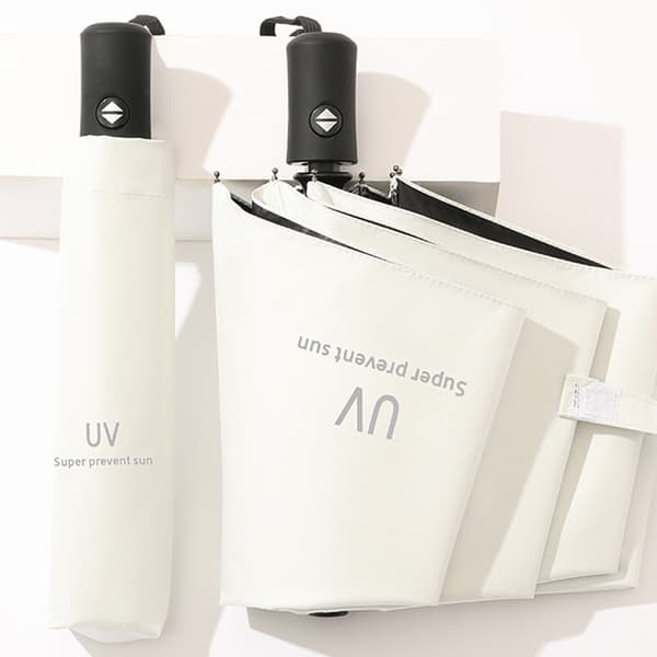 Automatiskt hopfällbart paraply med UV-skydd Vit