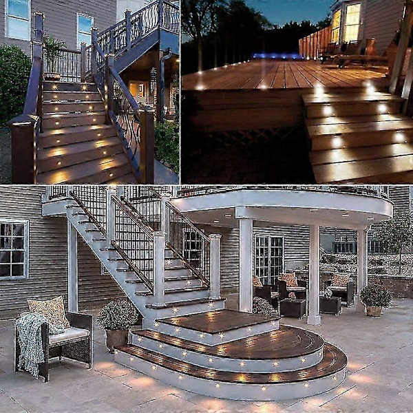 Pakke med 16 Mini Udendørs Forsænkede LED Spotlights, IP67 Vandtæt, 4500k Dagslys Hvidt Lys, 32mm 0.6w DC12V Gulvlampe til Gangsti Terrasse Træ Swimmingpool