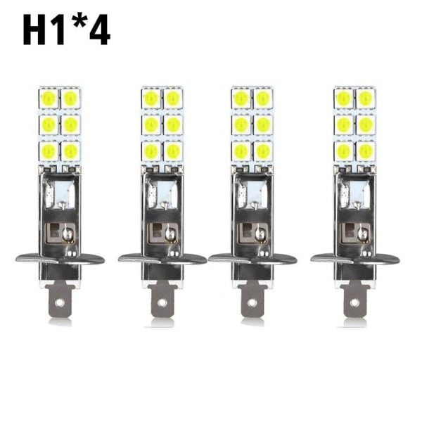 4X H1 6000K Super White LED Hovedlyspærer Kit Tåkelys