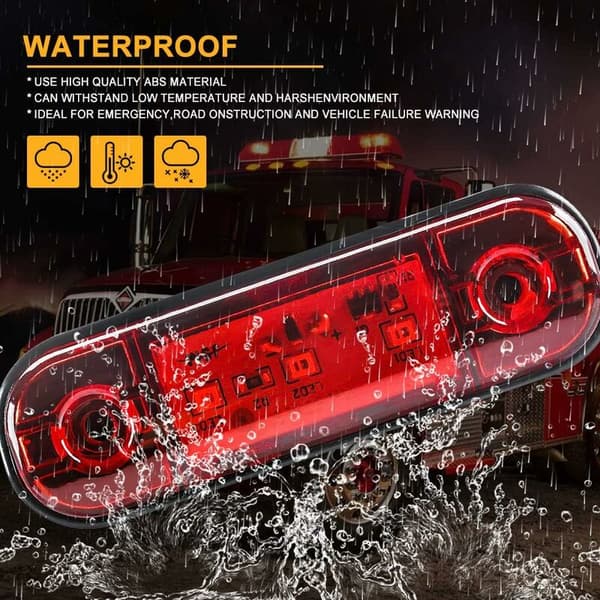 4-delt LED front- og bagsidepositionslys, 12V sidemarkeringslys til lastbil, autocamper, RV, positionslys (rød)