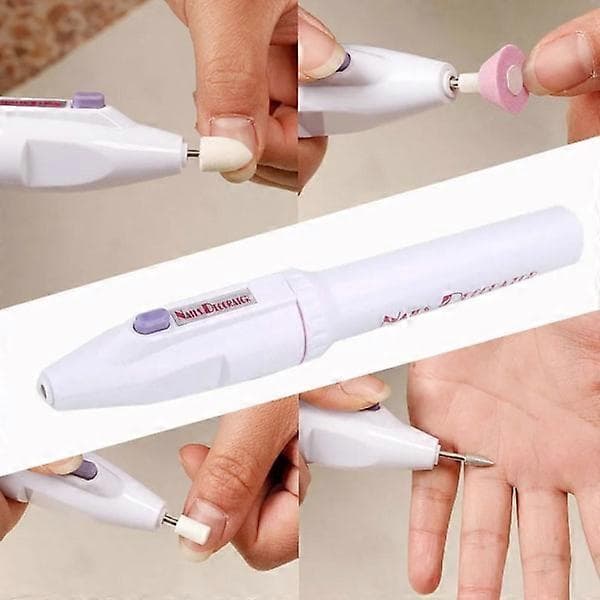 Elektrisk nagelfil - 5x huvuden vit