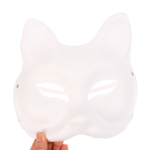 Diy Anime Rev Maske Japansk Cosplay Rave Håndmalt Katt Masker Maskerade10 stk