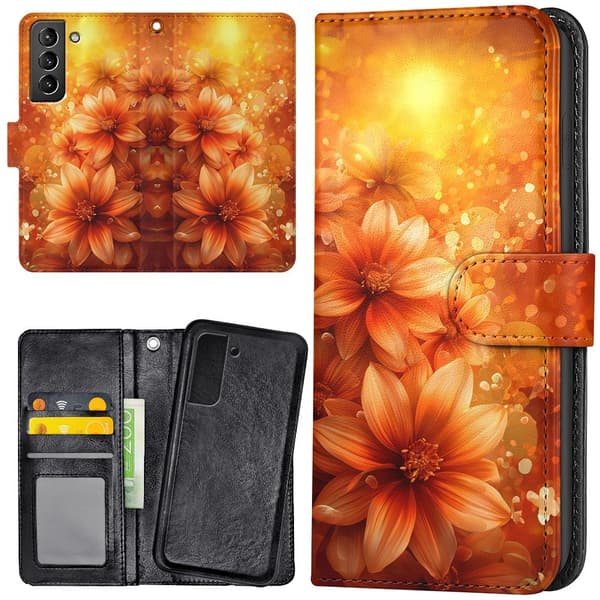 Samsung Galaxy S21 Plus - Plånboksfodral/Fodral Blommor