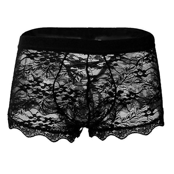 Gjennomsiktig blondetruser i netting med lavt liv for menn, boyshorts