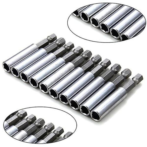 10 kpl Magneettiset jatkeet, pidennyshylsyt poranteräpidikkeille, 1/4 tuuman kuusiokolo, sähkötyökalut Qinhai
