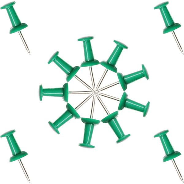 200 stk Fargede Plast Push Pins Dekorative Kart Tommel Tacks Med Stål For Bulletin Board Og DIY Håndverk Hjem Kontor Bruk (grønn)