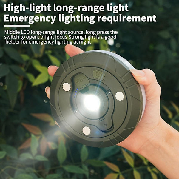 Vanntett LED-lyslenke for utendørs, Bærbar sammenleggbar lysstripe, IP44 Vanntett Campinglyslenke, Inntrekkbare LED-teltlys for