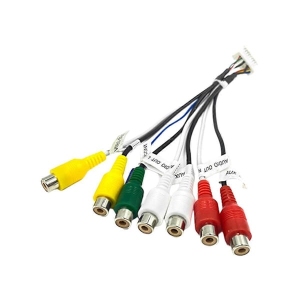 20-pins Android Bilstereo RCA Ledningsnett Adapter 7-hodet RCA Audio/Video AUX Kabel 12