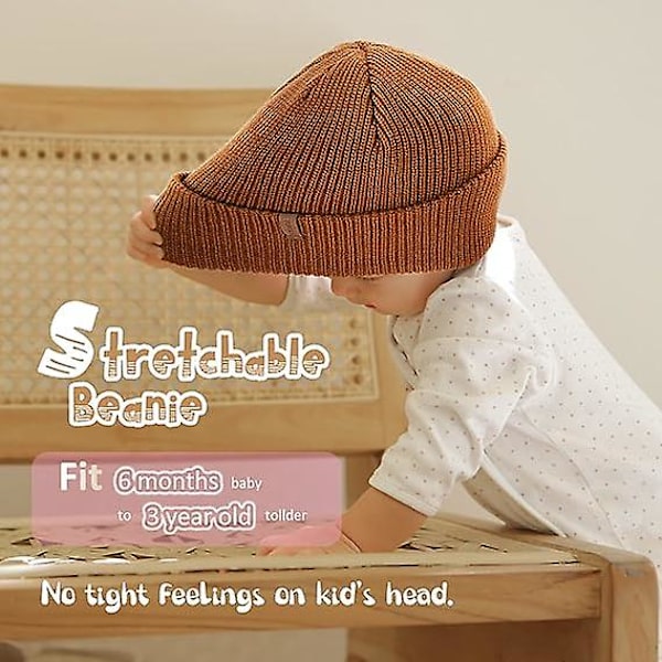 Toddler Beanie Baby Pojkar Flickor Beanies Barn Vintermössor Barn Stickade Varma Mössor