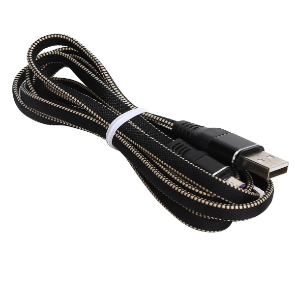 Snabbladdning Nylon Micro USB kabel för Android-telefoner - Förlängd svart laddningssladd