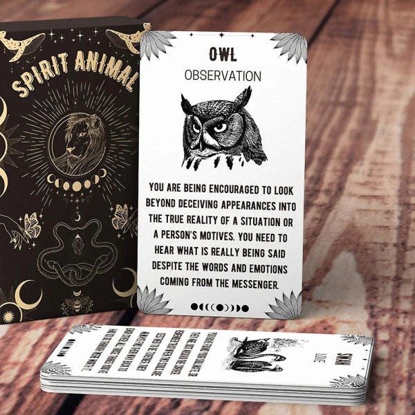 Spirit Animal Oracle Cards - 54 Tarot Deck og Oracle Deck Set Tarot Cards Familie Venner Fest Spill