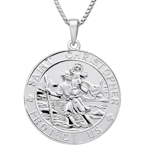 St. Christopher Smykker 925 Sterling Sølv, Antikt Religiøs Beskytter Talisman Anheng For Menn Kvinner UYS BQE