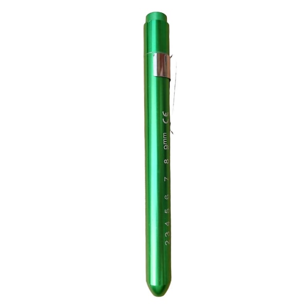 Bärbar pennlampa med pennklämma Återanvändbar hållbar pennlampa för läkare Green White Light