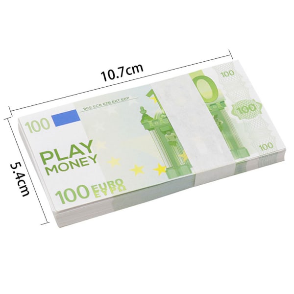 100 stk Euro rekvisitter Play Fun Pretend Cash rekvisitter Denominasjon Magic rekvisitter 5