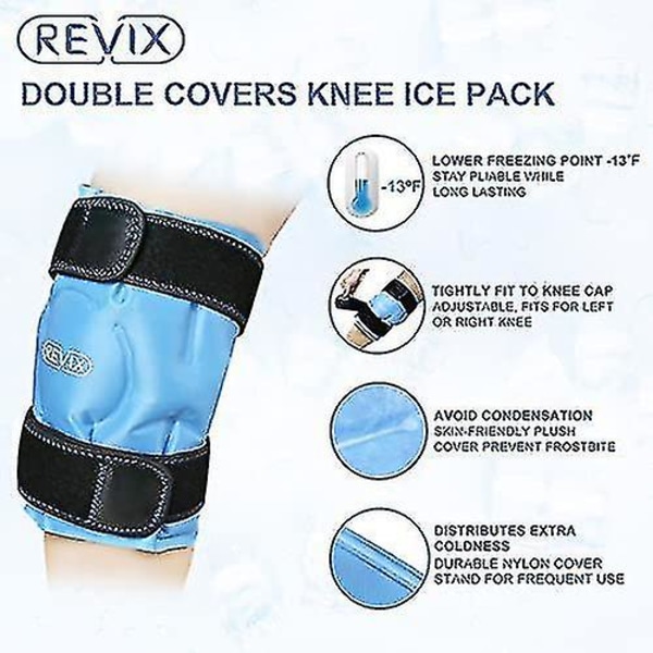 Ice Pack For Knee Pain Relief - Reusable Gel Ice Wrap For Leg Injuries, Swelling, Knee Replacement Surgery, Cold Compress Therapy LONG