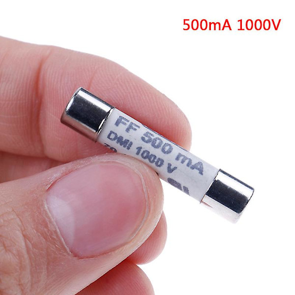 1st Ff 0,5a 500ma 1000v Dmi Säkring för Multimeter F15b F17b F18b 6.3x32mm
