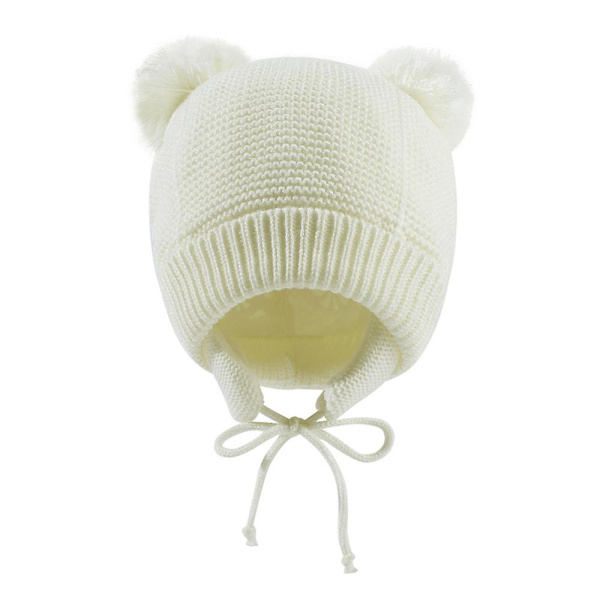 Vintermössa med öronlappar och vantar för barn, pojkar, flickor, nyfödda, varm fleece, stickad pompom, tjock mössa, tjocka vantar