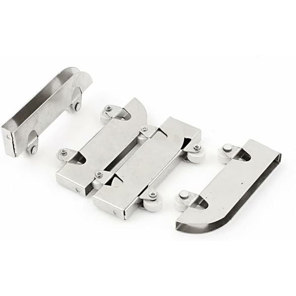 4 stk. skydedørsruller Dobbelthjul Rustfrit Stål 5mm