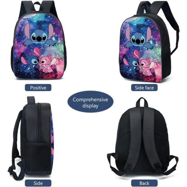 Lilo & Stitch -lasten reppu, iso lasten reppu, crossbody-lounaslaukku kynällä