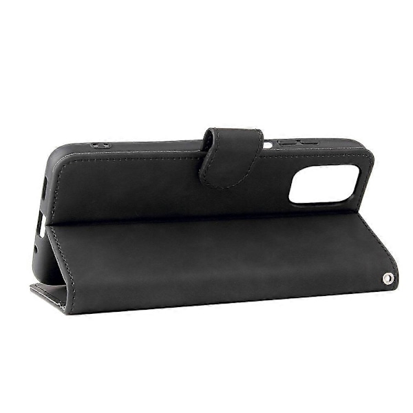 Til Doogee N40 Pro Ensfarvet Hudfølelse Magnetisk Spænde Horisontal Flip PU Læder Etui med Holder & Kortlommer & Pung