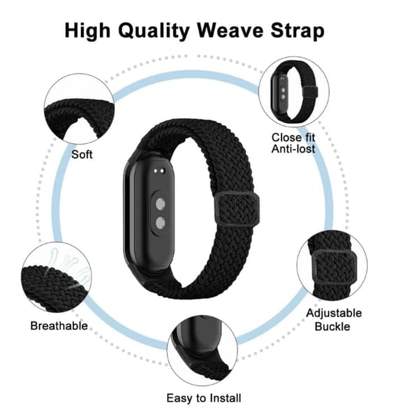 Xiaomi Band 8 Active -ranneke, musta