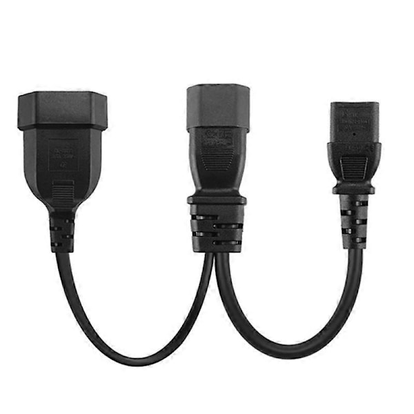 Y-haarautujohto, IEC320 3-napainen C14 urosliittimellä C13+2-reikäinen EU 4,0 mm naarasliitin AC-virtajohto