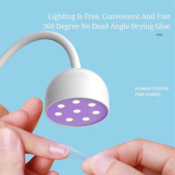 Uv Led Neglekunstlampe, Sort Lys 24 W 365nm 405nm Usb Svanehalslampe 360 Roterbar Led Uv Lim Hærdende Lampe Til Uv Gel Manicure Og Uv Hærdende 5. Maj