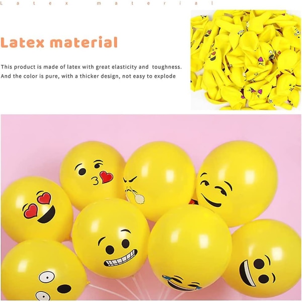 100 Balloons Helium, Emocions Ilmapallot Smiley YIY