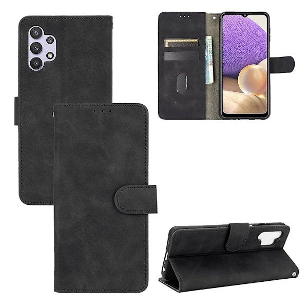 Hudvenlig Beskyttende Læder Flip Shell til Samsung Galaxy A32 5G/M32 5G Wallet Stand Cover
