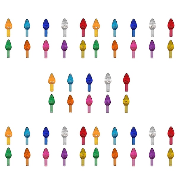 Kreativa Hobby Keramik Julgran Ersättningslampor, Medium Twist Ljusprydnader, Flera Färger, 50-pack