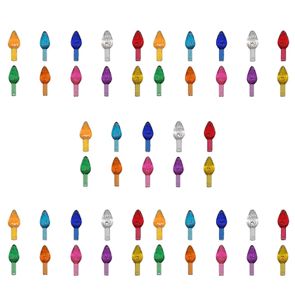 Kreative Hobby Keramik Juletræ Udskiftningslys, Medium Twist Lyspynt, Flere Farver, 50 Styk Pakke