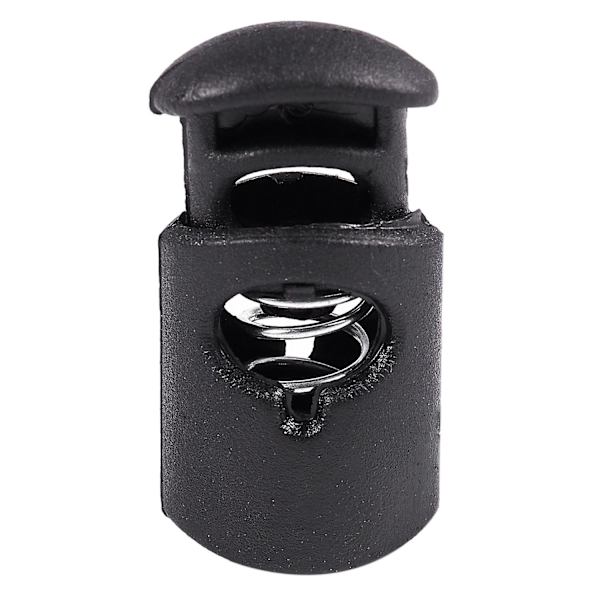 Hulldiameter 8 mm, Snørestopper Laces Snap Hook, Svart, 10 stk