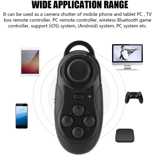 Mini Bärbar Multifunktionell Trådlös Bluetooth 3.0 Gamepad Selfie Fjärrkontroll Telefon Slutare för Gear VR Glasögon Tablet PC TV iOS Android Systems